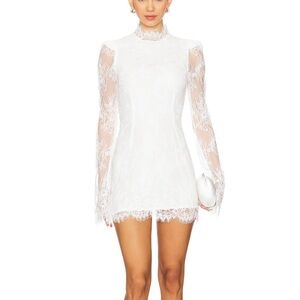 Stone Cold Fox White Lace Long Sleeve Dress